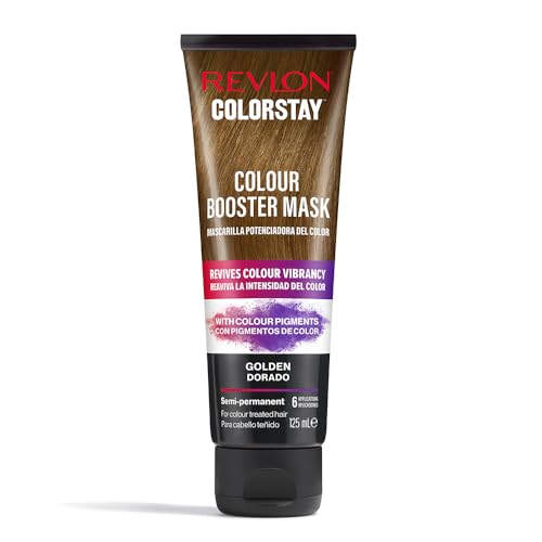 REVLON ColorStay Booster Mask, Mascarilla Potenciadora del Color, Coloración Temporal que Aporta Hidratación, Brillo y Neutraliza Reflejos, Hasta 6 Usos, Tono Dorado 125 ml