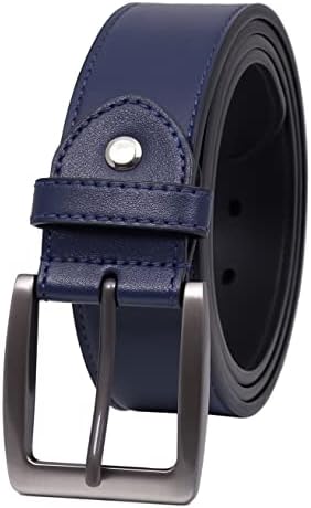 LABMGW Men's Big & Tall Dress Belt - 56 & 58 Inch Black Leather-Look Belt With Single Prong Buckle