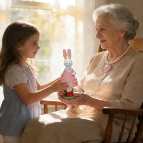 Figurines de lapin en robe statuette mignonne décor maison - 3
