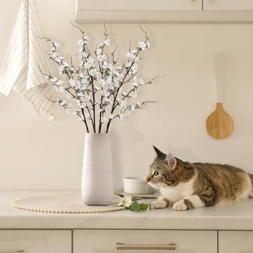 Betylifoy Artificial Plum Blossom Flowers 4Pcs Faux Silk Cherry Blossom 38" Long Stems Fake Plum Blossom Branches Artificial Silk Flower for Flowers Arrangement Wedding Home Table  image 8