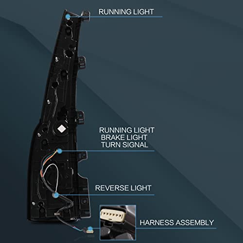 VLAND LED Tail lights Assembly Fit for 2015-2020 GMC Yukon with Yellow Turn Signal, Plug-and-play, Smoked - Thumbnail 6