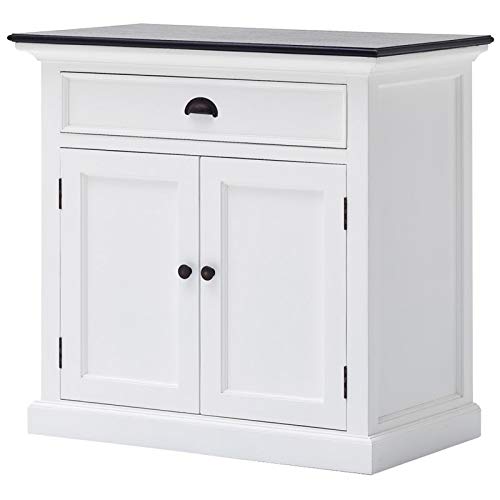 Novasolo Halifax Contrast Pure White Mahogany Wood Sideboard Dining Buffet With Storage And Drawer #TOP12