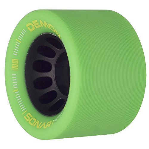 Sonar Wheels - Demon Edm - Roller Skate Wheels - 4 Pack Of 43Mm X 62Mm Wheels | Green 95A #TOP22