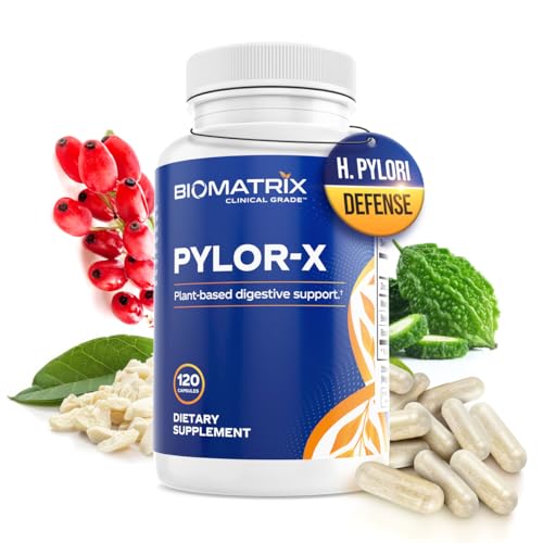 BioMatrix Pylor-X Gut Health Supplement – Mastic Gum, Berberine, Zinc Carnosine & Bismuth Salts...