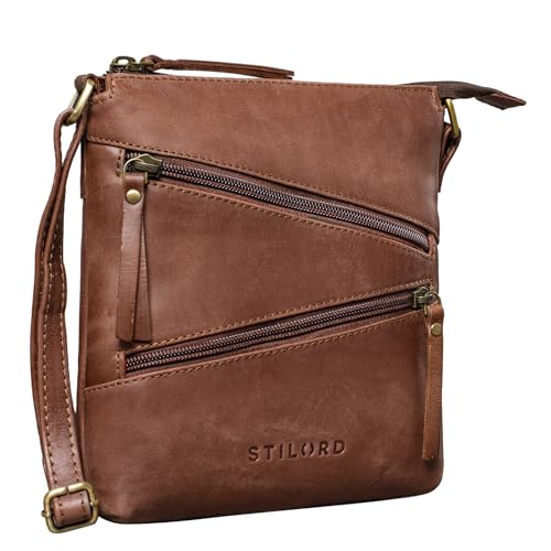 Image of STILORD "Alina" Leather Crossbody Bag for Women Vintage Shoulder Bag Evening Handbag Elegant Work Bag Small Purse Ladies Bag in Genuine Leather Colour:Messina - Brown