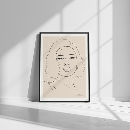 Portrait abstrait minimaliste pour une décoration de salon élégante