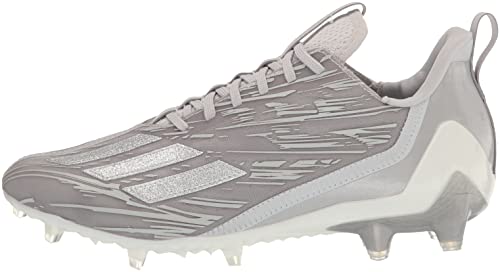 Adidas Men's Adizero Football Shoe, Grey/Silver Metallic/White, 12.5 #TOP7
