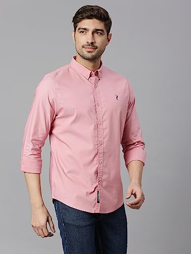 Image of Thomas Scott Men's Cricket Club Collection Classic Regular Fit Twill Shirt | 100% Cotton Long Sleeve Solid Shirt with Button Down Collar (Available in Plus Size)
