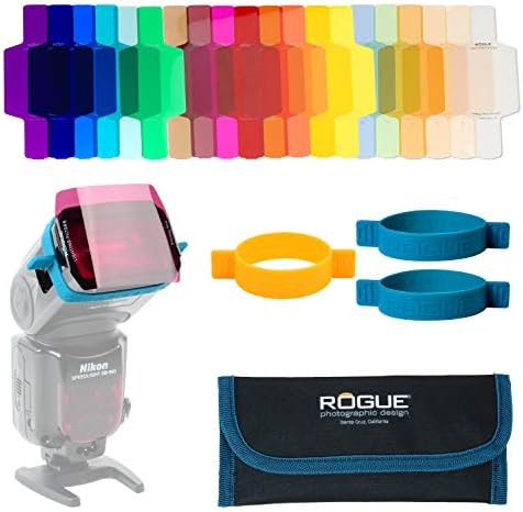 Rogue Flash Gels for Speedlights - 20 Gel Colors - Universal Fit Lighting Filters - Gels Printed for Easy Identification - Combo Kit for Portrait Photographers