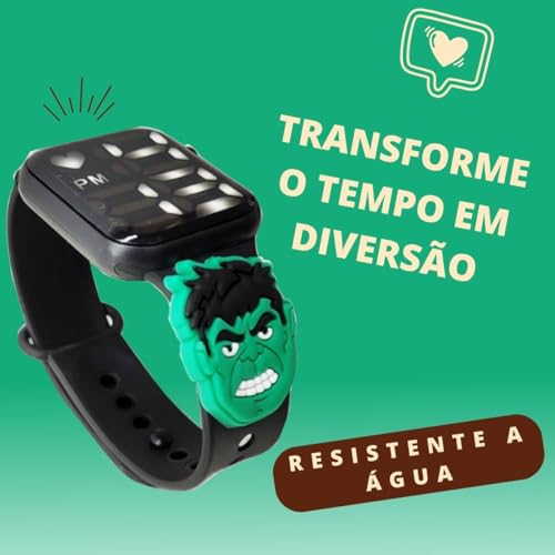Relógio digital Infantil Incrível Hulk Resistente à Água