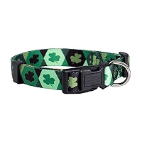 Collier Pour Chien Saint-Patrick Bobo Rainbow - Motif Trèfle Vert, Coton Doux, Réglable, Pour Chien Taille Moyenne, Cadeau Mignon