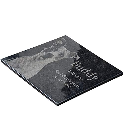 PlaqueMaker Personalized Granite Stone - Add Your Own Text and Artwork. Can Be Used as a Memorial, Garden Stone, Dedication Sign, Directional Sign, or Sympathy Gift (8.5 x 11 x .04") - Thumbnail 5