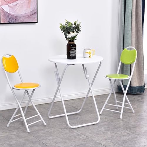 Chaise pliante portable robuste 150kg gain de place jaune - 3