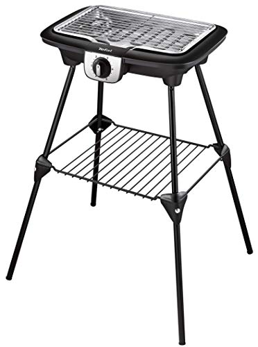 Tefal Elektrische grill, multifunctioneel, Easy Grill, 2-in-1, voor BBQ-grill en plancha, gebruik binnen en buiten, 2100 W staande grill, zwart