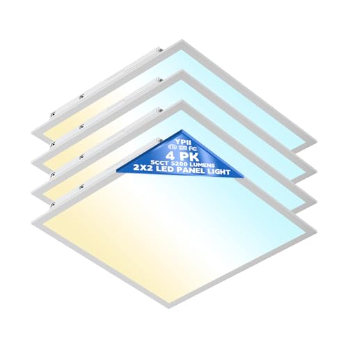 LED Flat Panel Light Fixture (5 Wattage Selectable 4-Pack)