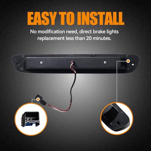 Image of Third 3rd Brake Light LED for 2004-2012 Chevy Colorado, High Mount Rear Brake Lights Assembly for 04-12 GMC Canyon, Waterproof Center Cab Cargo Lamp Stop Light