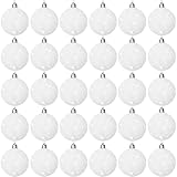 30 Pcs 2.36 Inch White Snowball Ornament,Christmas White Sparkly Ball Ornament,Christmas Tree Ball Decorations for Winter Theme Valentines Party,Holiday,Wreath