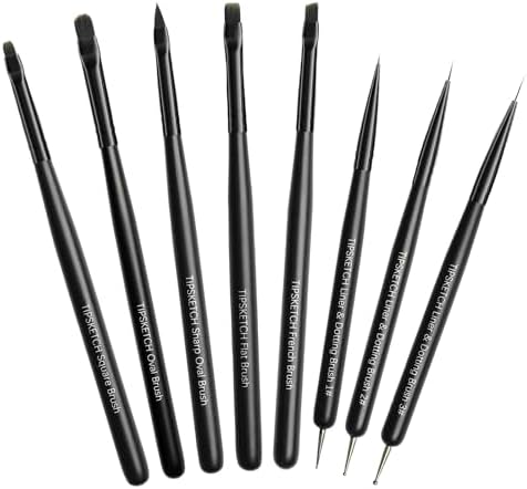 Tipsketch Nail Brush Pack of 8 Brushes for Gel Nails, Nail Design Gel Brush Dotting Painting Line Pen for Nail Polish Gel Acrylic Nail Brush Nail Art Kit Acrylic Brush Fineliner Nails Make Yourself : Amazon.de: Beauty