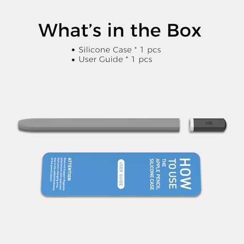 TRONWIN Apple Pencil Pro case,Classic Pencil Design Cover,Silicone Apple Pencil 2nd Generation case,Perfect Grip Apple Pencil Pro Sleeve (Grey) by TRONWIN - Image 8