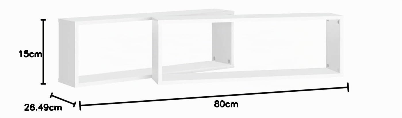 Refined Estantes Cubo de Pared 2 uds contrachapado Blanco 80x15x26,5 cm