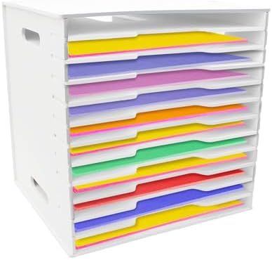 12 Tier Scrapbook Paper Organizer,13"x13" Scrapbook Paper Organiz...