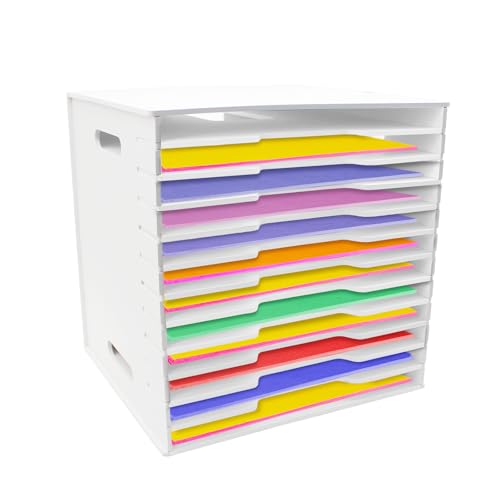 TUSAUW 12 Tier Scrapbook Paper Organizer - 13" x 13"