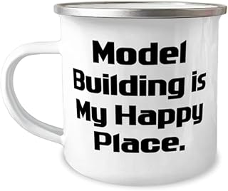 Fancy Model Building Gifts, Model Building is My Happy Place, Useful Birthday 12oz Camper Mug From Friends, Scale model, Construction toy