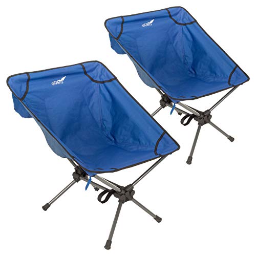 Preisvergleich Produktbild Nexos 2 er Set Campingsessel Ultraleicht Campingstuhl federleichter Faltstuhl blau Stahlrohr und Polyester Transporttasche faltbar für Camping Garten UVM