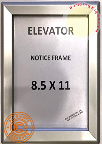 BUILDINGSIGNS.COM Elevator Notice Frame (Window Size 8.5X11 Inch,Silver, Heavy Duty