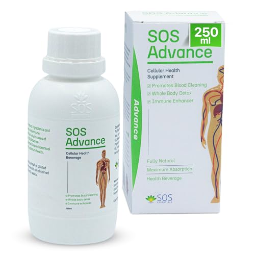 SOS Advance Blood Cleanser: Fully Natural Detox Supplement with Essential Oils – Immune Enhancer, Antibacterial, Antiviral, Antifungal Formula for Whole-Body Detox, Non-Toxic, Carcinogen-Free