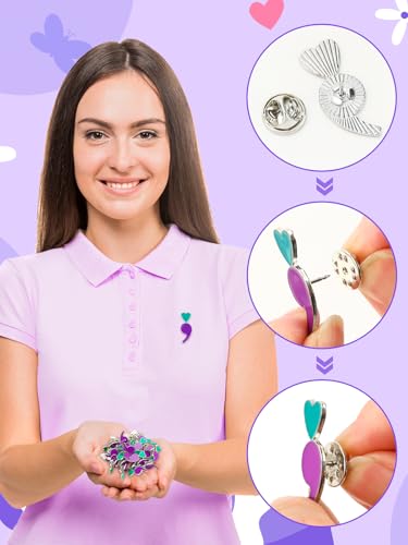 Image of JUNEBRUSHS 36pcs Enamel Pins Bulk for Party Favors Women Girls Clothes Decor Accessories
