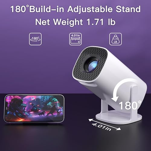 NEXILA Portable Mini Projector 4K Support, Full HD 1080P Android 11 Smart Projector with WiFi 5G & Bluetooth 5.0, 180° Rotatable Home Cinema Projector (Hy Projector) view 2