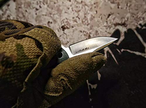 Tonife Fixed Blade Neck Knife Full Tang 4-5/8 Inch Overall With Kydex Sheath And Ball Chain (Black) #TOP6