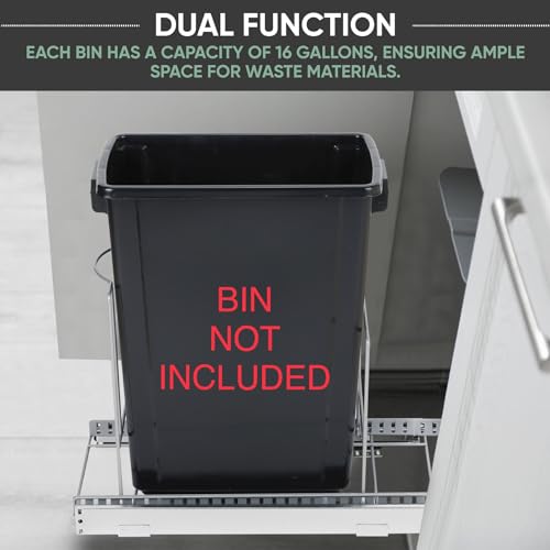 Kitchenflex KF004 Pull Out Trash Can Under Cabinet - Bin Not Included | Space-Saving Cabinet Solution With Easy Installation | Efficient Waste Management| Pull Out Garbage Can For Kitchen Cabinet thumb #4