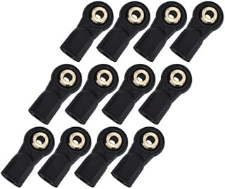 GPM Nylon Ball Links with 6.8X3X7mm Balls (16mm Long) for 1/10 Scale 3mm Clockwise and Anticlockwise Turnbuckle - 12Pcs Set Black