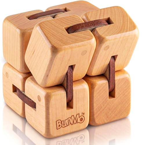 BunMo Wooden Fidget Cube – Beechwood...