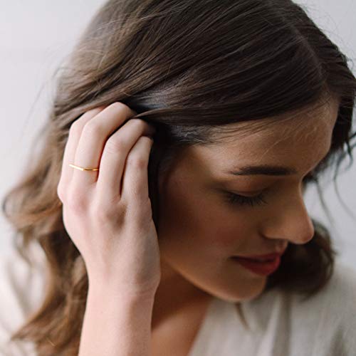 Honeycat Long Bar Ring In 18K Gold Plate | Minimalist, Delicate Jewelry (Gold, 8) #TOP7