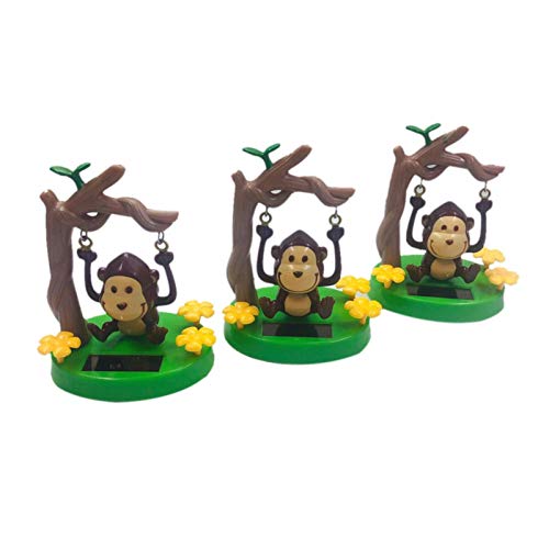 Merting Statuine e giocattoli solari, giocattolo per danza solare, animali da danza solare, auto scimmia altalena, decorazione solare, per decorazioni per interni auto, regalo di ornamento