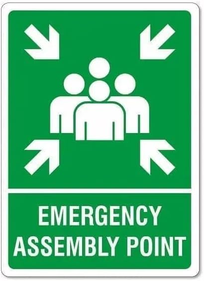 Amazon.com : Emergency Assembly Point - Directional Sign Metal Sign 12 ...