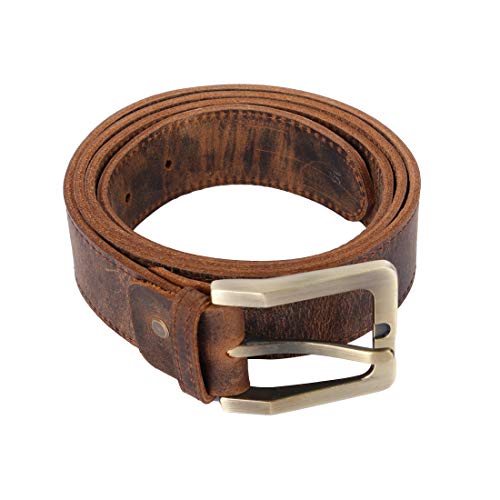 JYOS Solid Genuine Leather Belt with Steel Buckle for Men (Vintage Brown, 47'' X 1.5'' (Waist Size 39 JYOS Solid Genuine Leather Belt with Steel Buckle for Men (Vintage Brown, 47'' X 1.5'' (Waist Size 39
