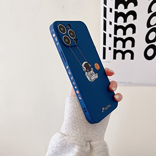 Yonds Queen For Iphone Xr Cute Case, Cool Cartoon Swing Astronaut Planet Moon Design Stylish Soft Tpu Bumper Shockproof Anti-Slip Protector Case (Iphone Xr, Blue Planet) #TOP1
