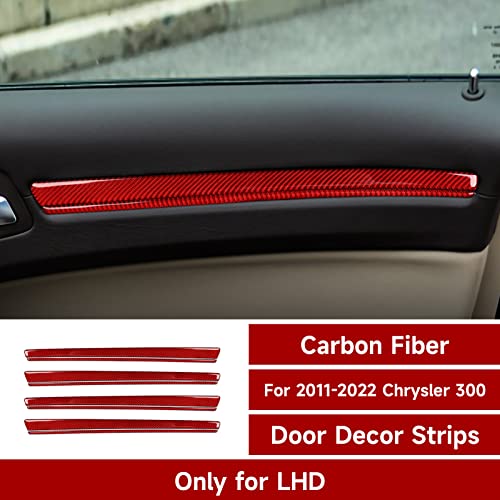 Image of Car 4 Doors Decor Strips Cover Decals for 2011-2023 Chrysler 300 / 300C / 300S / Limited /Touring /Base Accessories Carbon Fiber Stickers