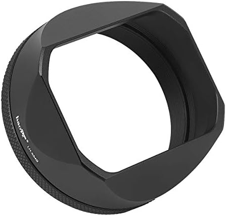 Haoge LH-X54B Square Metal Lens Hood with 49mm Adapter Ring for Fujifilm Fuji X100V Camera Black