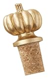 Kate Aspen Pumpkin Bottle Stopper, Gold