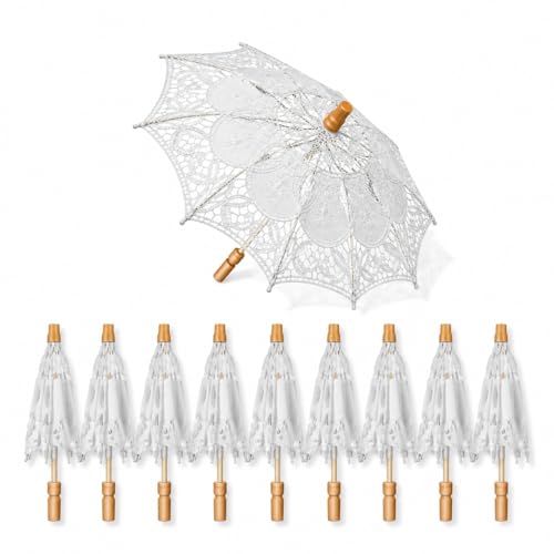 Parapluie décoratif de mariage blanc ibasenice lot 4 ombrelles dentelle cortège mariée