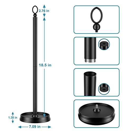 Rolabam Heavy Weighted Toilet Paper Holder (With Reserve Function) Free Standing Toilet Paper Storage，Spare Toilet Paper Roll Holder Storage Stand For Bathroom Total Height 22.5" ，Matte Black #TOP1
