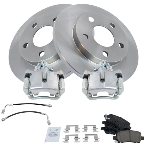 Image of TRQ Rear Brake Pad & Rotor Kit Ceramic Compatible with 2011-2013 Chevrolet Impala 2014-2016 Impala Limited
