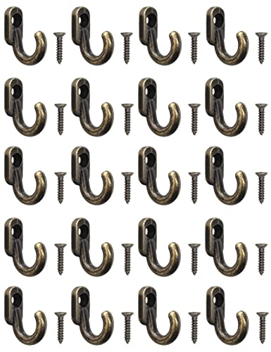 Fuxxer 20x Mini Eisen-Haken, Deko-Haken, Bilder-Haken und Dekoration, Bronze