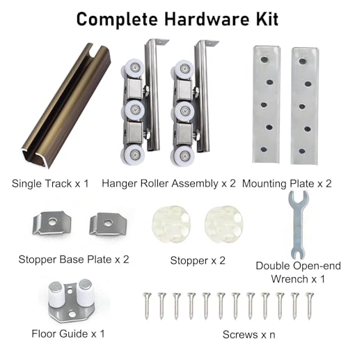 Kit de matériel de porte coulissante robuste 14ft pour optimiser la partition de placard