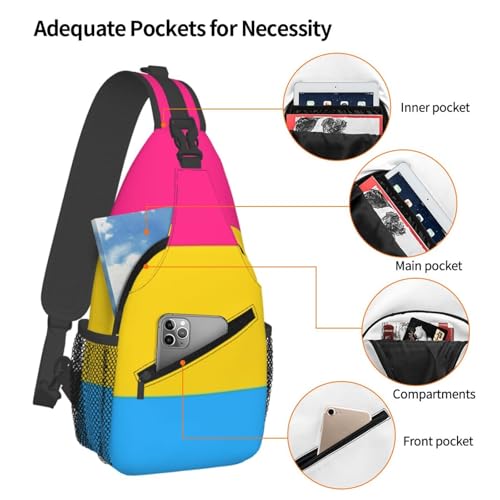 Pansexual Pride Flag Sling Backpack Unisex Crossbody Chest Bag Shoulder Chest Bag For Women Men Hiking Travel4